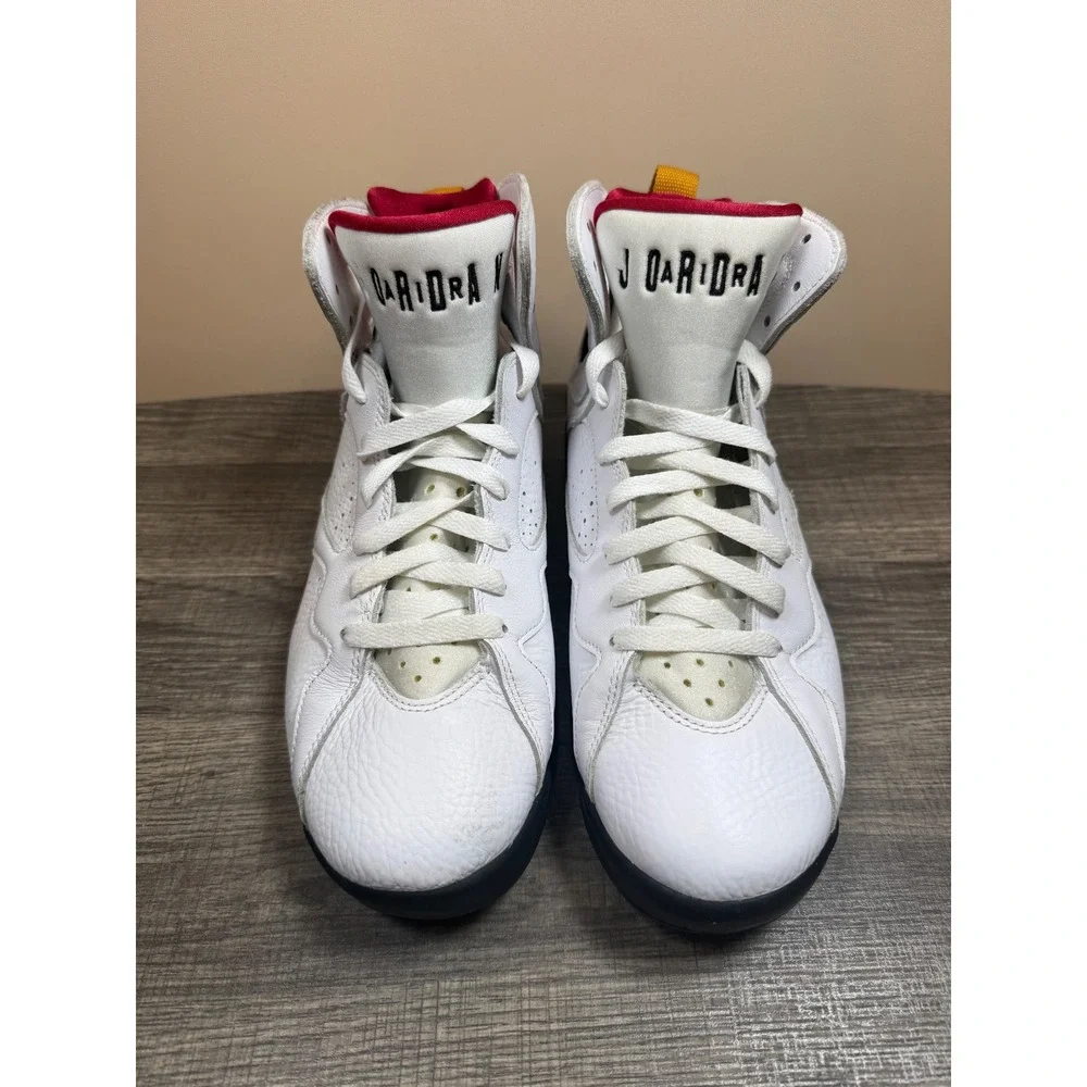 Air Jordan 7 Retro Cardinal 2022 White Red Gold CU9307-106 Mens Size 8.5
